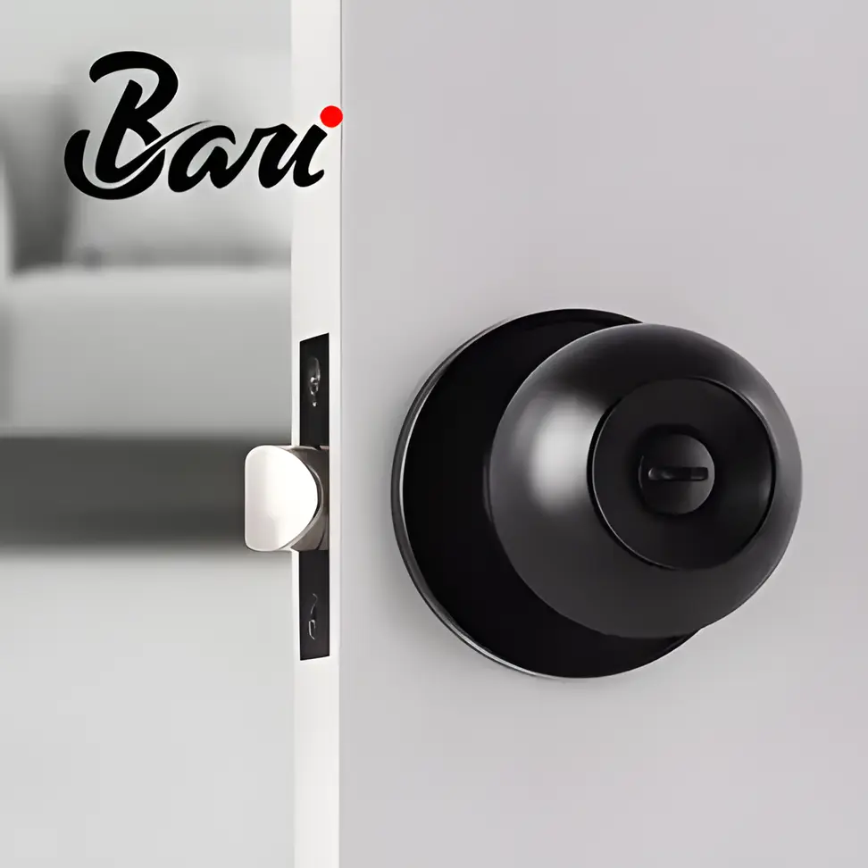 Cerradura de Pomo Negra de Acero Inoxidable Baño