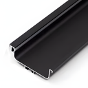 Perfil Gola en "C" Negro con Cinta Led Integrada