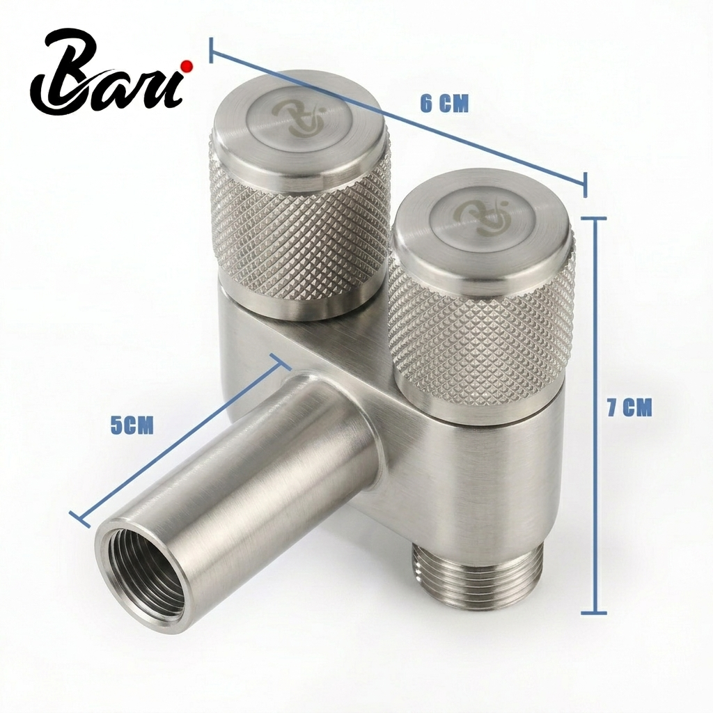 Llave de Arresto Doble Independiente de Acero Inoxidable Hembra