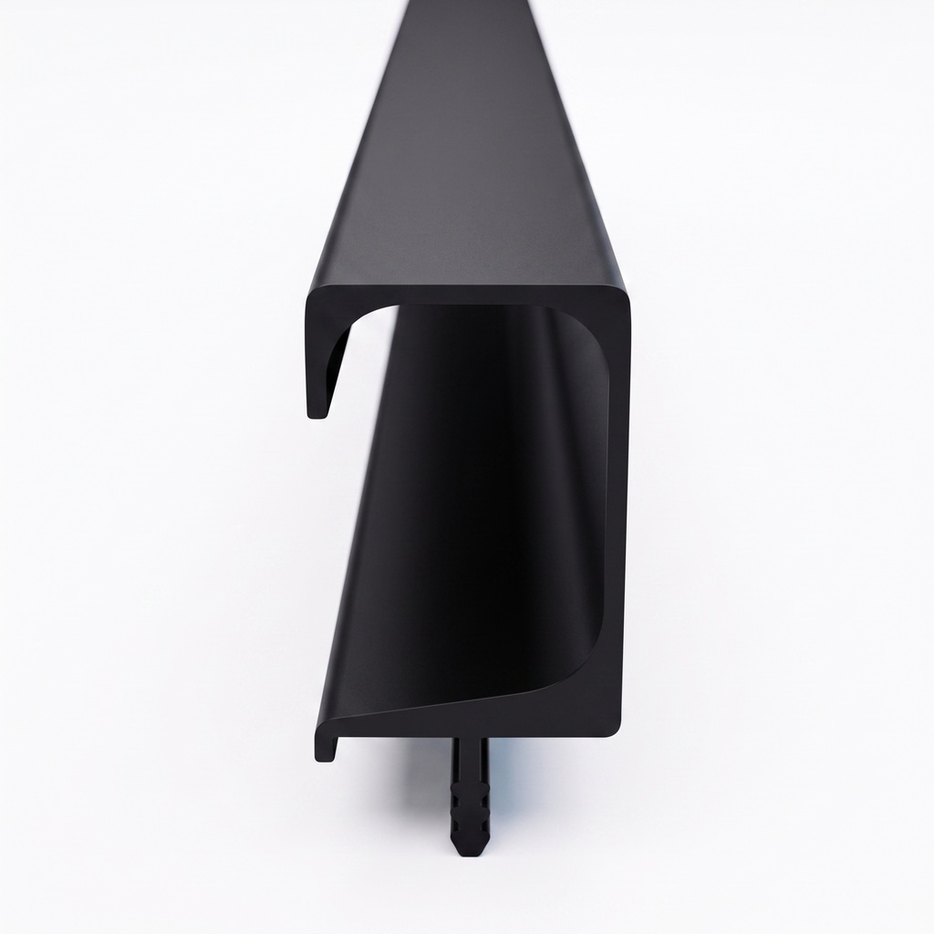 Perfil Tirador de Aluminio Tipo "C" Negro