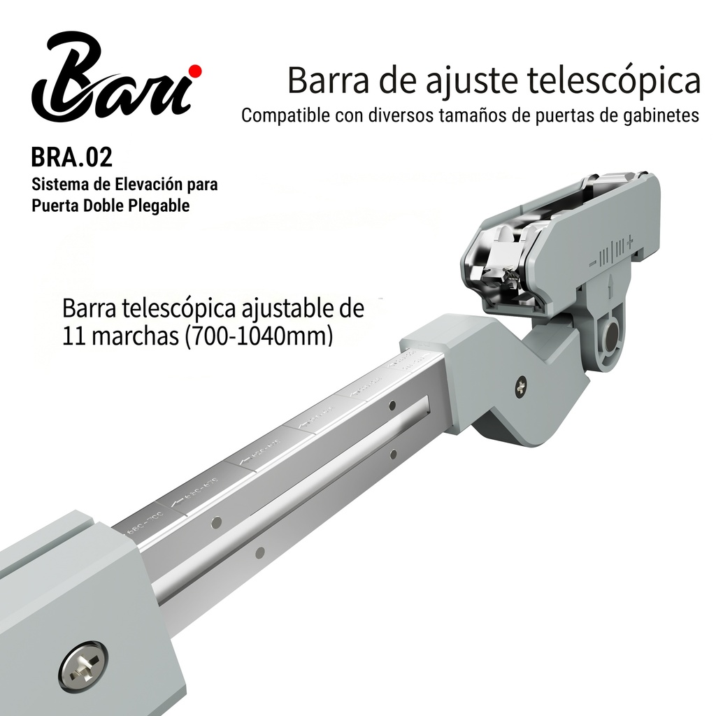 Sistema de Elevación para Puerta Doble Plegable Fuerza Pesada (H) Dark Grey