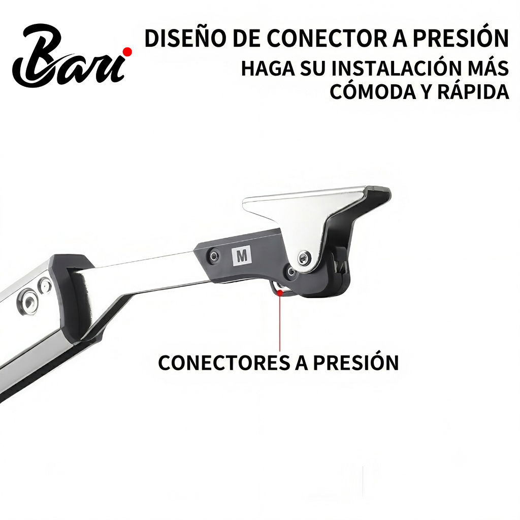 Brazo de Elevación Push to Open BARI Fuerza Media (M) Níquel