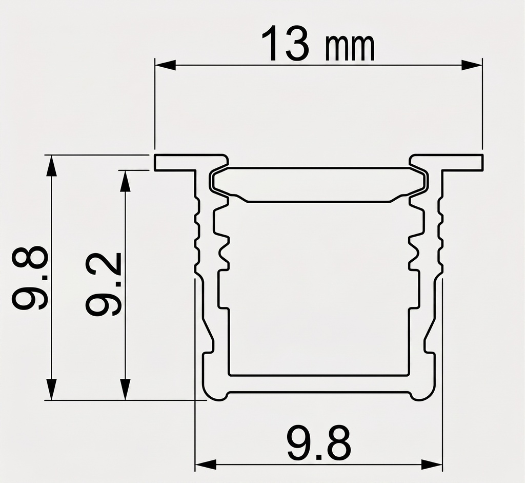 Perfil de Aluminio para Embutir con Luz Led Integrada