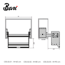 Condimentero de Gabinete Aereo 60 cm Serie Cristallo Nero