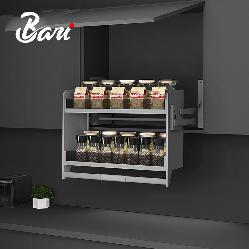 Condimentero de Gabinete Aéreo 80 cm Serie Cristallo Nero