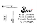 Kit de Ducha De Acero Inoxidablecon Ducha Telefono Cromado Cuadrado