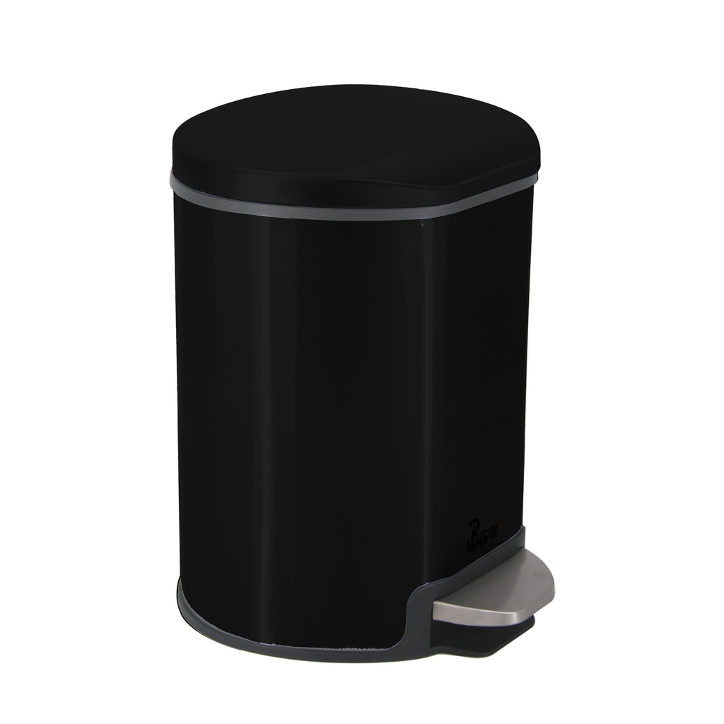 Papelera Negra de Pedal con Freno 5L