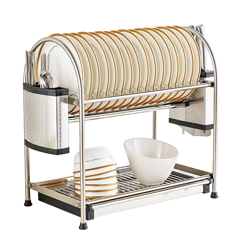 Escurridor de Platos de Acero Inoxidable 55 cn con Accesorios para Cubiertos