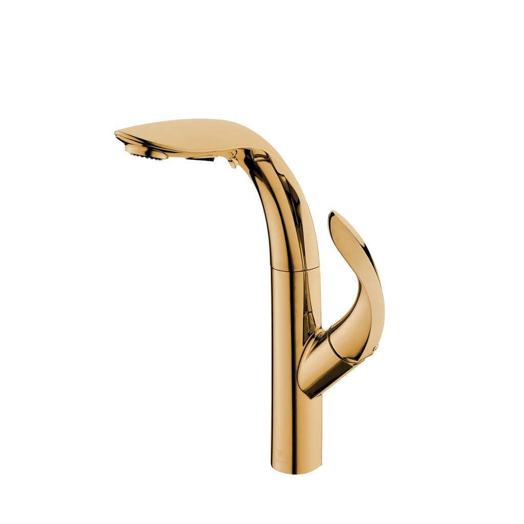 Griferia de Lavamano Foglia Gold Chrome