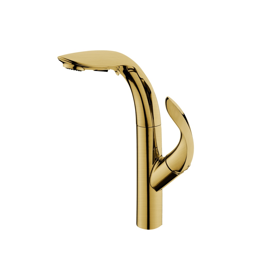 Griferia de Lavamano Foglia Brush Gold