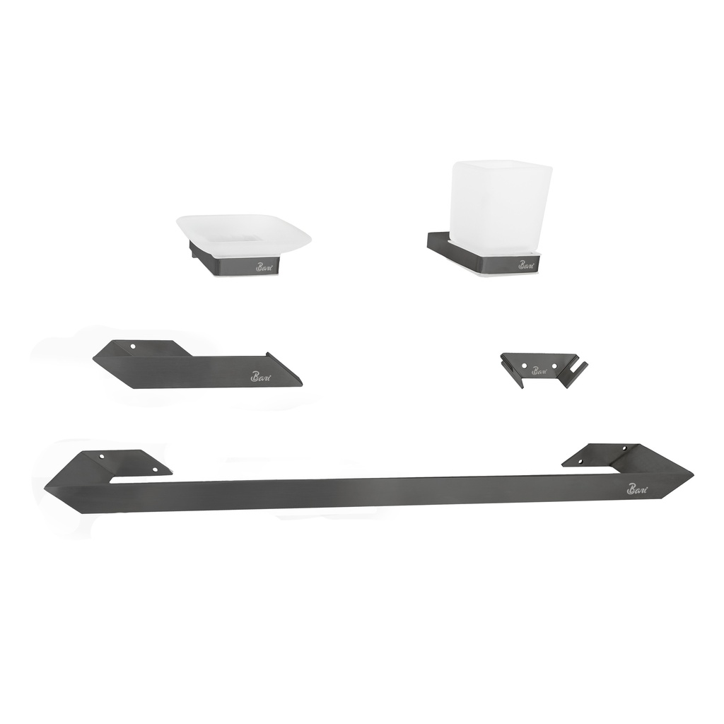 Accesorios de Baño 5 Pcs Brush Gray
