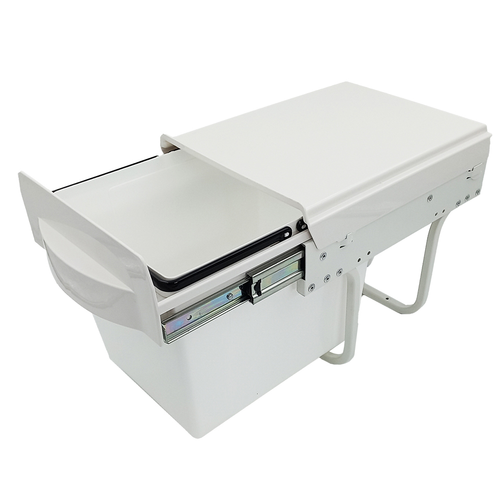 Papelera Extraible Con Freno Blanca 20L