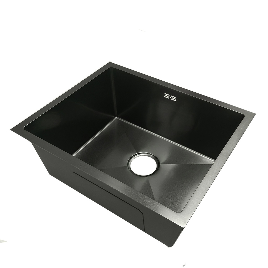 Fregadero Una Tina Acero Inoxidable Negro Bajo Tope 55x45x22