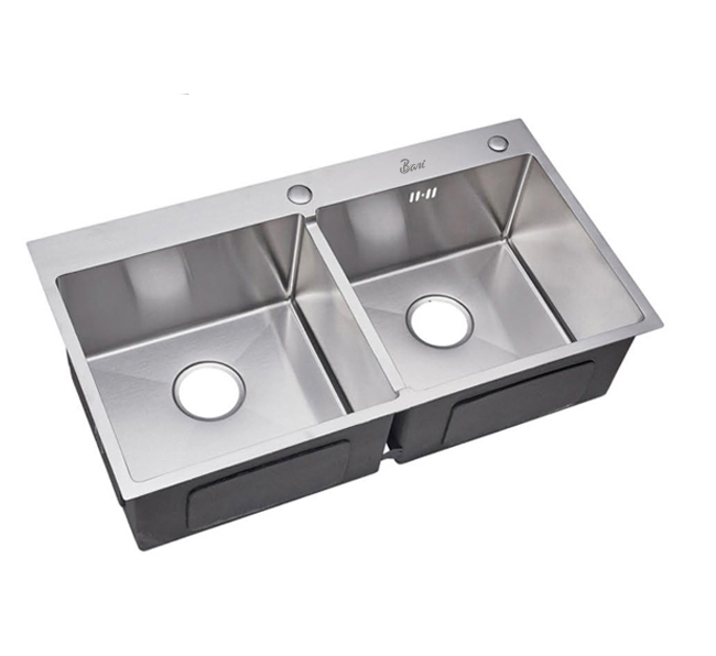 Fregadero Doble Tina Acero Inoxidable Sobre Tope 82x45x22