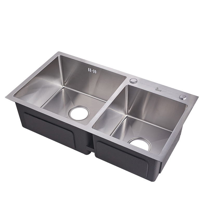 Fregadero Doble Tina Acero Inoxidable Sobre Tope 41-33 82x45x22