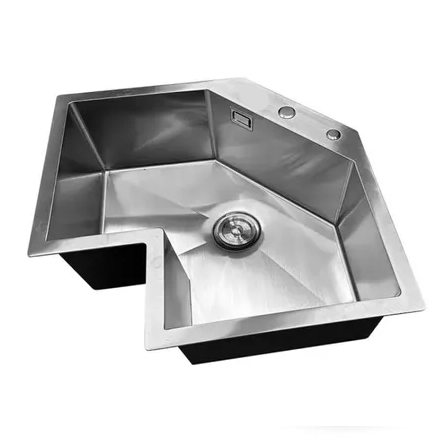 Fregadero de Esquina Una Tina Acero Inoxidable Sobre Tope 64x64x22