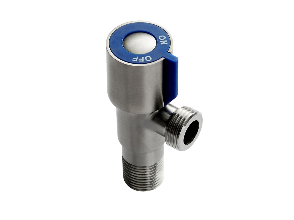 Llave de arresto de Acero Inoxidable Azul de 1/2 x 1/2