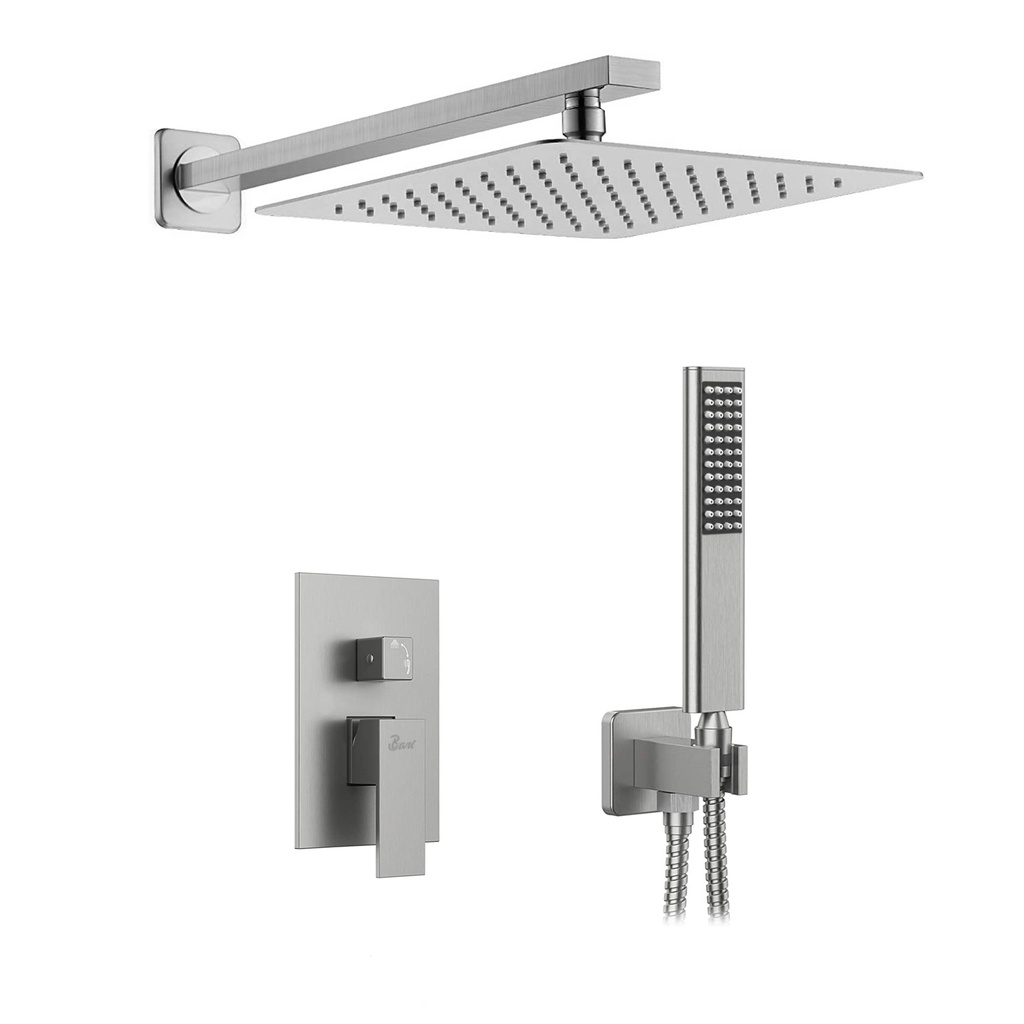 Kit de Ducha De Acero Inoxidablecon Ducha Telefono Cromado Cuadrado