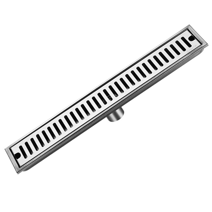 Drenaje de Piso Rectangular con Rejilla en Acero Inoxidable de 60 cm