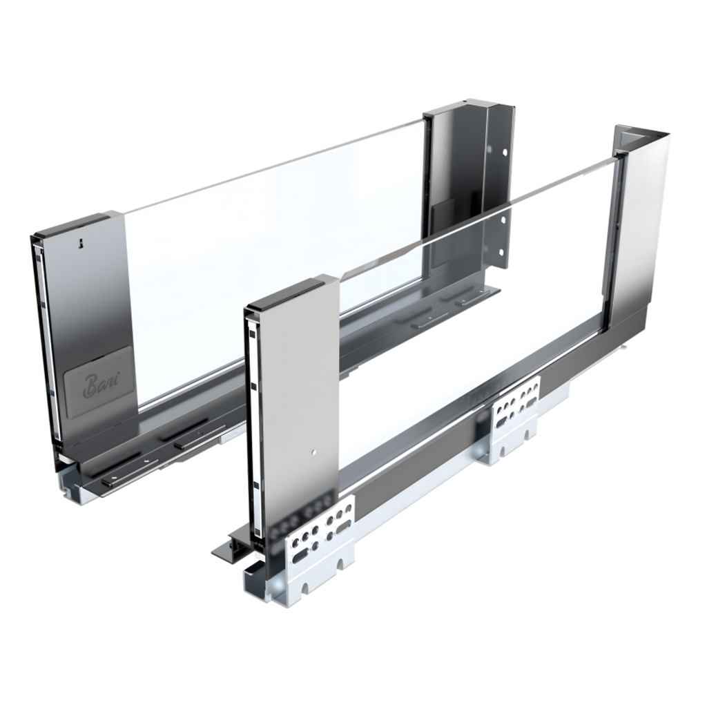 Gavetón con Freno con Cristales y Luz LED de extracción total 151 mm Gris 50 cm