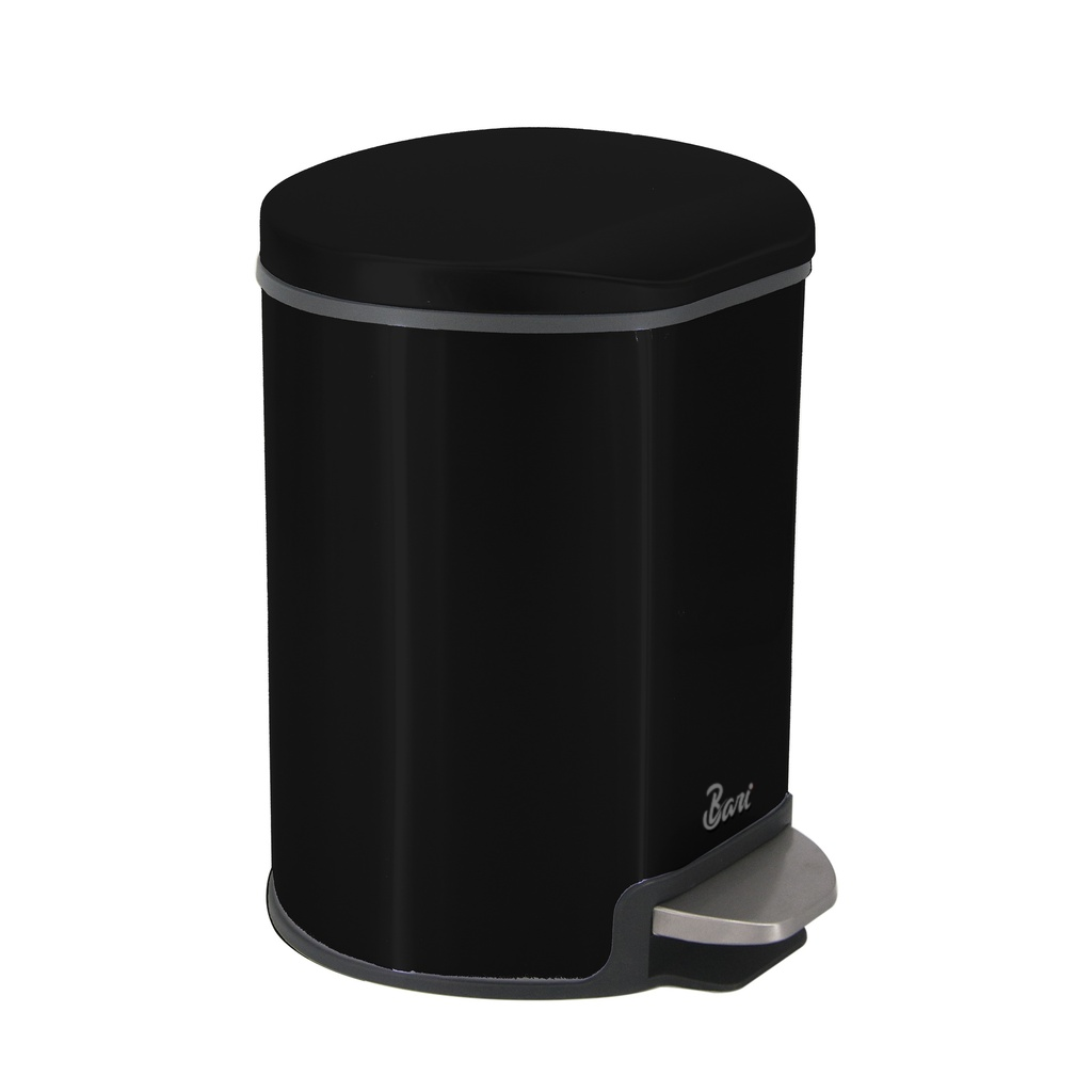 Papelera Negra de Pedal con Freno 12L