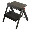 Escalera Plegable Negra de Dos Peldaños para Puerta