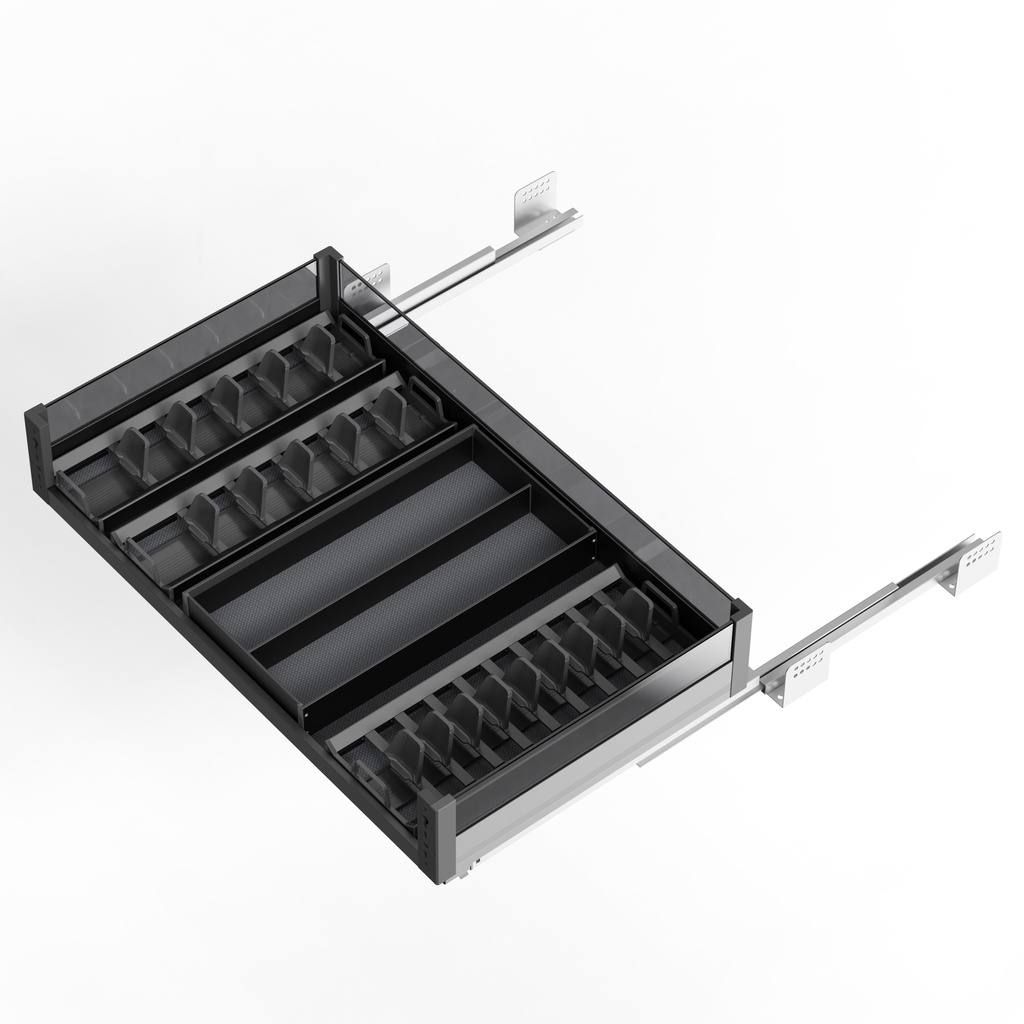 Gaveta Organizador de Platos 80 cm Serie Cristallo Nero 