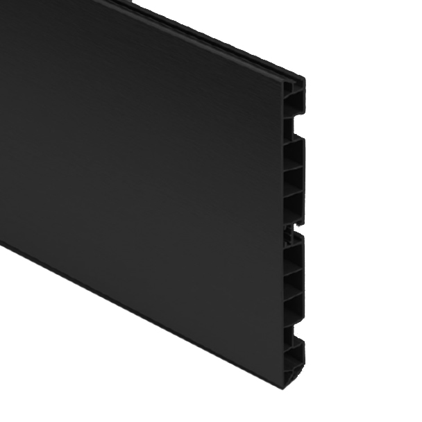Rodapie de PVC Negro liso 10 cm 3 m