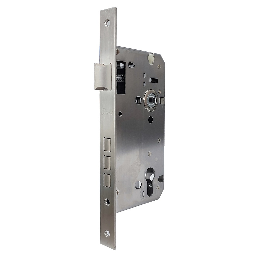 Cerradura de Embutir 60 mm de Acero Inoxidable y Tres Bulones de Seguridad Silenciosos