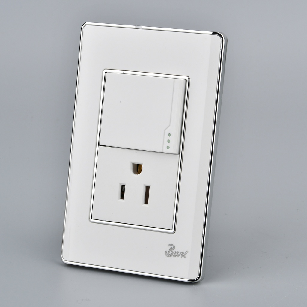 Interruptor + Tomacorriente con tierra Serie Lusso