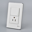 Interruptor + Tomacorriente con tierra Serie Lusso