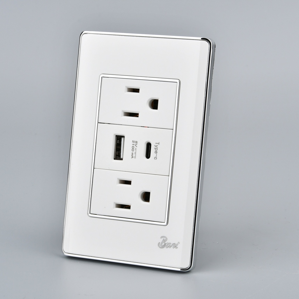 Toma Corriente Doble USB Serie Lusso