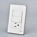 Interruptor Doble + Tomacorriente con Tierra Serie Lusso