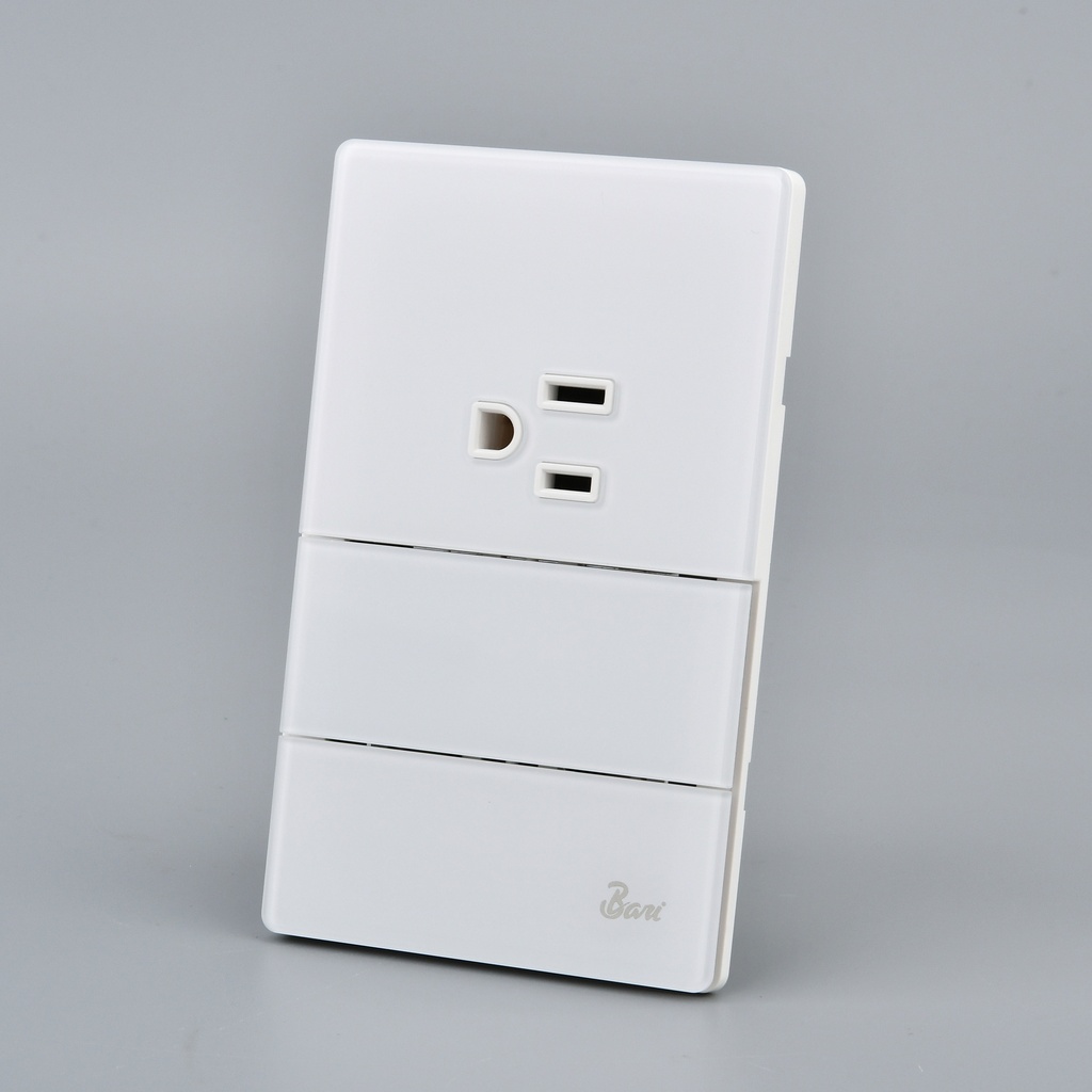 Interruptor Doble + Tomacorriente con Tierra Serie Neve