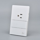 Interruptor Doble + Tomacorriente con Tierra Serie Neve