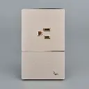 Interruptor + Tomacorriente con tierra Serie D'oro