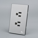 Toma Corriente Doble con tierra Serie Grigio