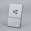 Interruptor + Tomacorriente con tierra Serie Grigio