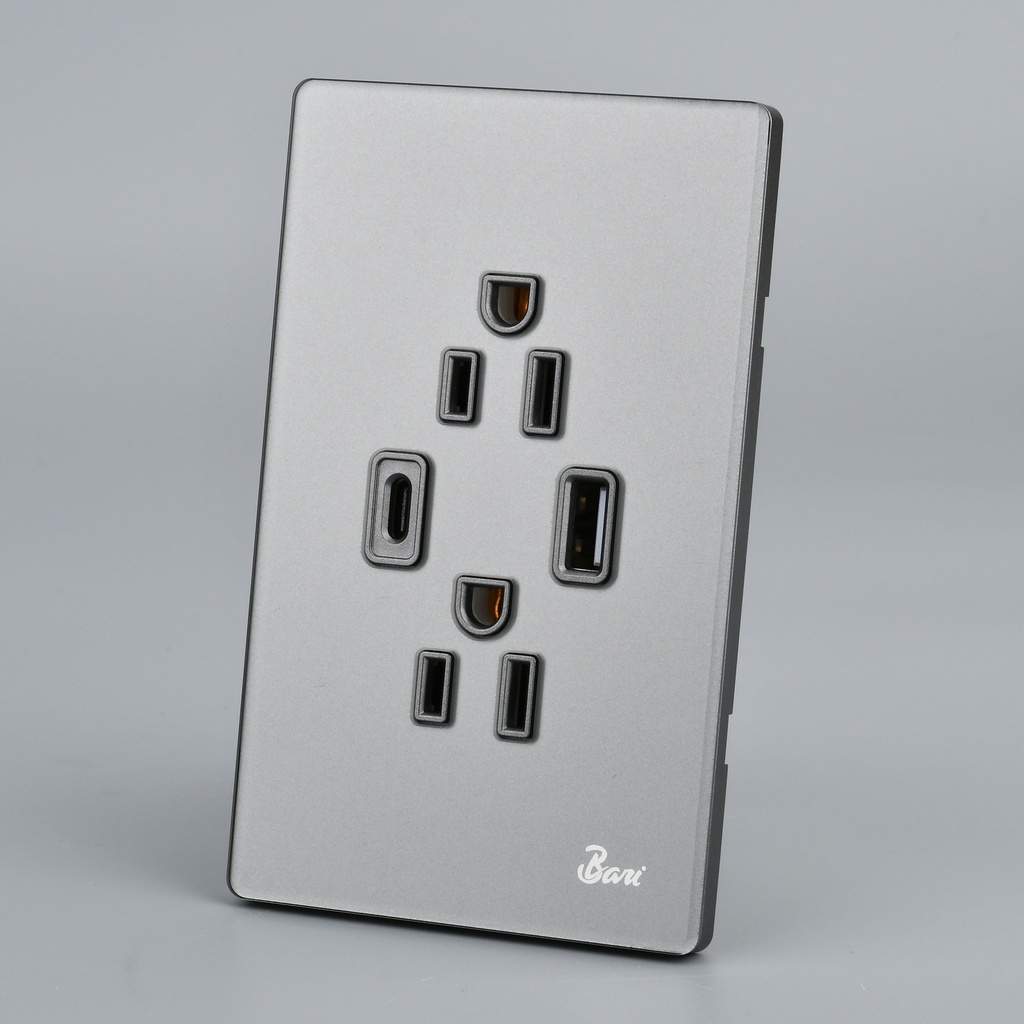 Toma Corriente Doble USB Serie Grigio
