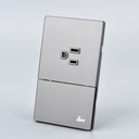 Interruptor + Tomacorriente con tierra Serie Cenere