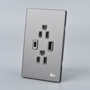 Toma Corriente Doble USB Serie Cenere