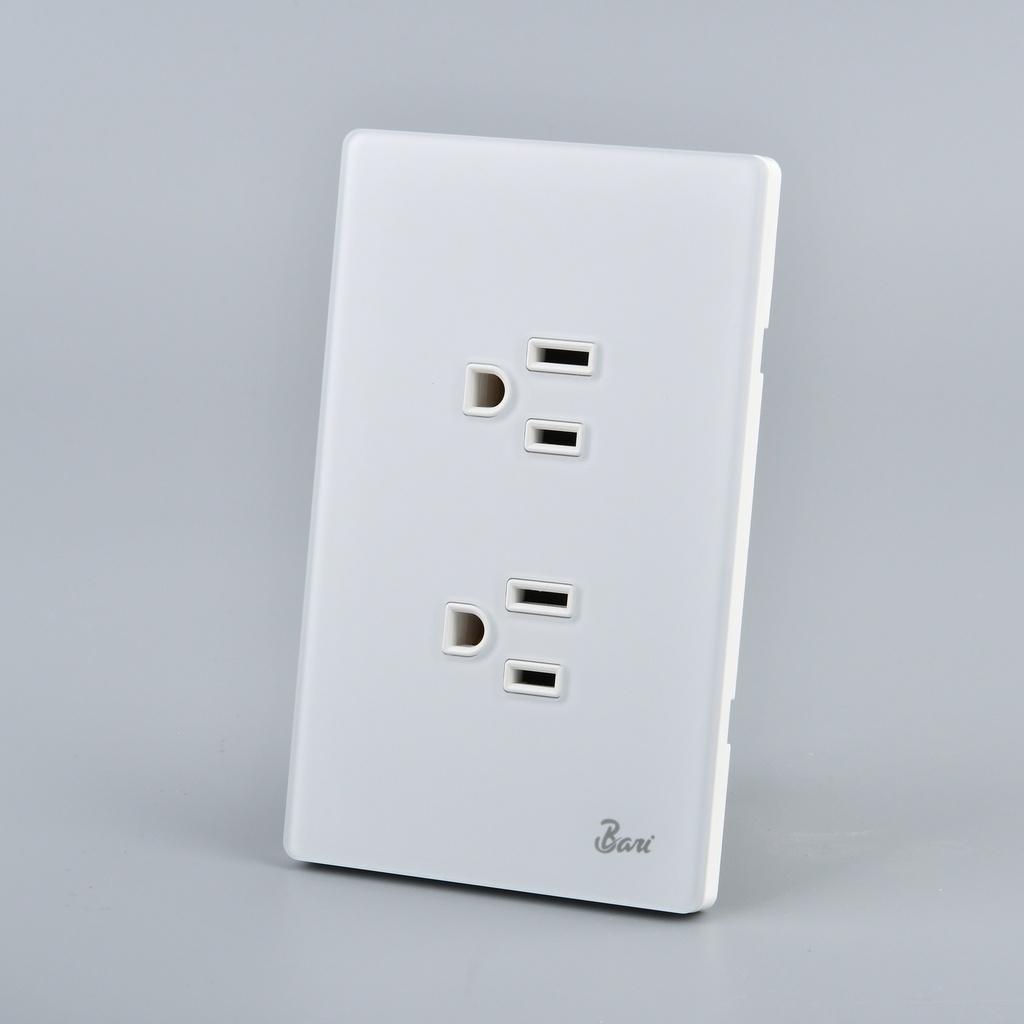 Toma Corriente Doble con tierra Serie Nebbia