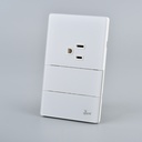 Interruptor Doble + Tomacorriente con Tierra Serie Nebbia