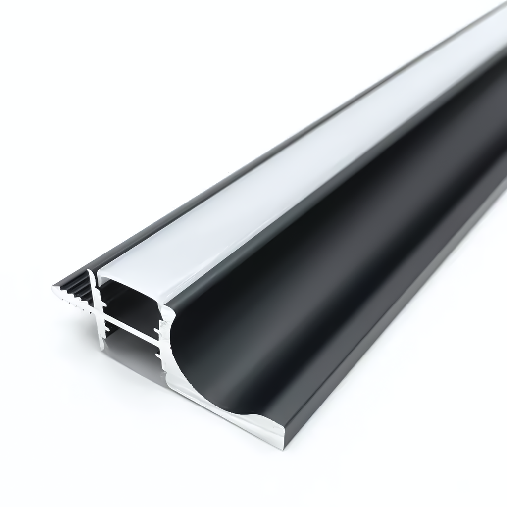 Perfil Gola de Gabinete Aéreo Negro Para Cinta Led