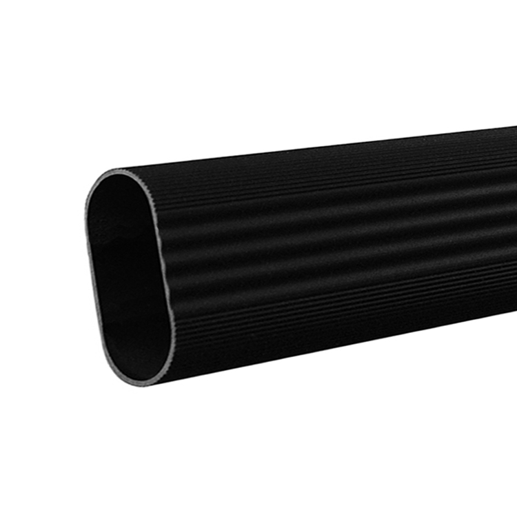 Tubo Ovalado para Clóset de Aluminio Acanalado Negro