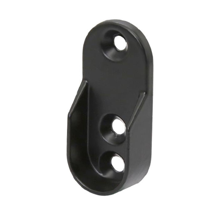Soporte Lateral para Tubo de Clóset Ovalado Negro