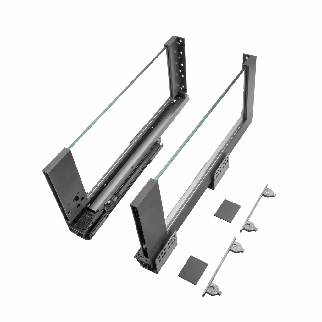 Gavetón con Freno Extracción Total Serie Cristallo Grigio