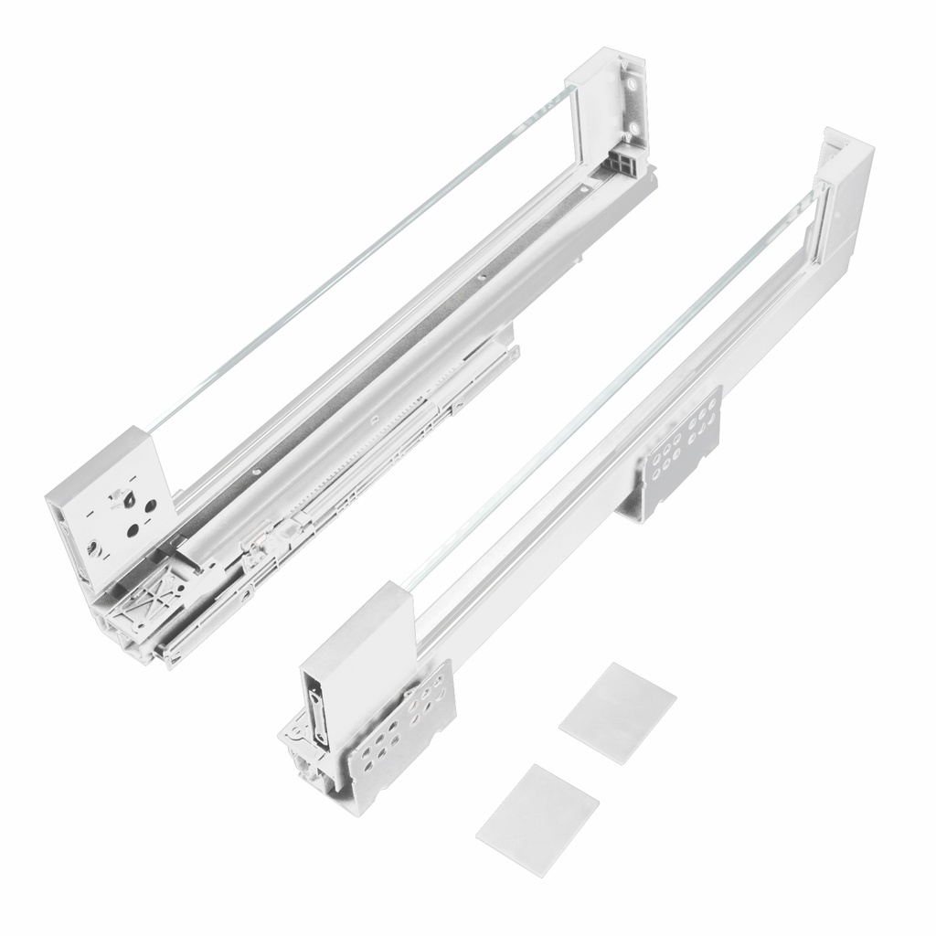 Gaveta con Freno Extracción Total Serie Cristallo Bianco