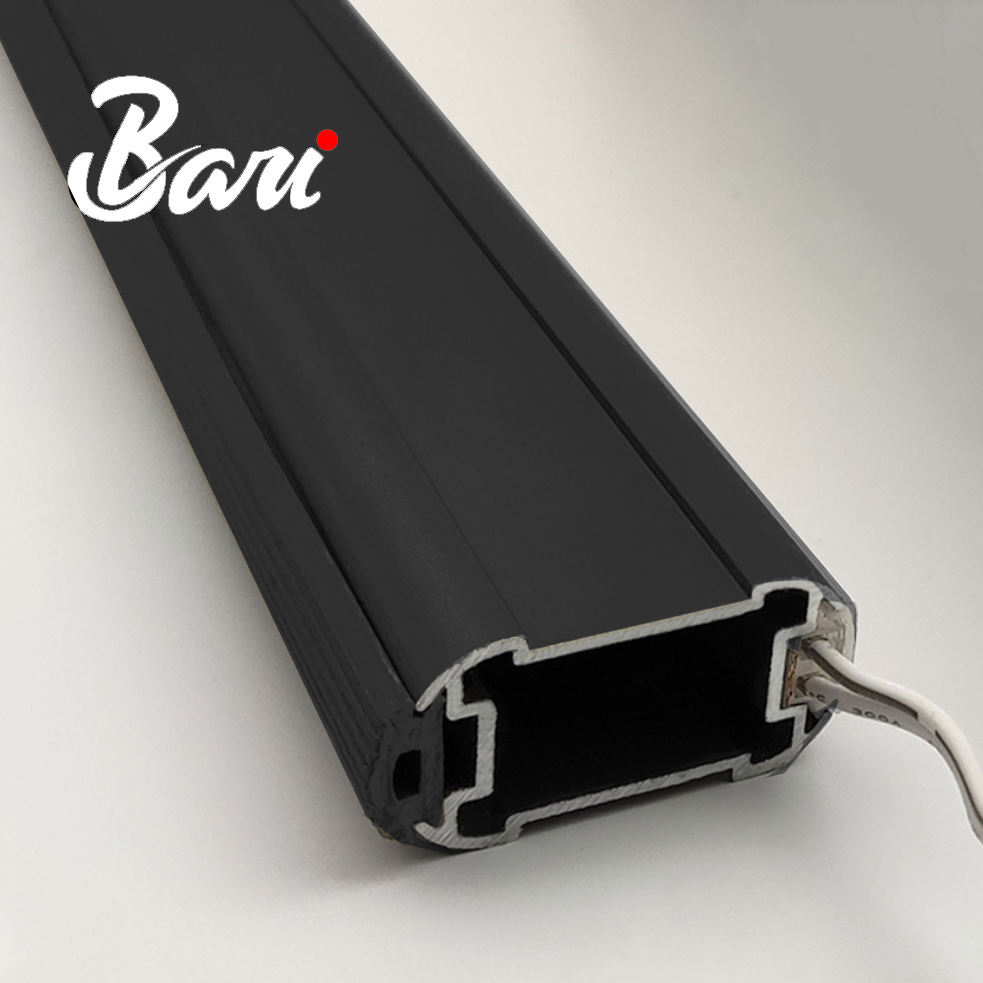 Tubo Ovalado para Clóset de Aluminio Negro con Luz Led