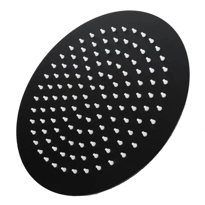 Ducha de Baño Ultrafino de Alta Presión Negro Redondo 20 cm